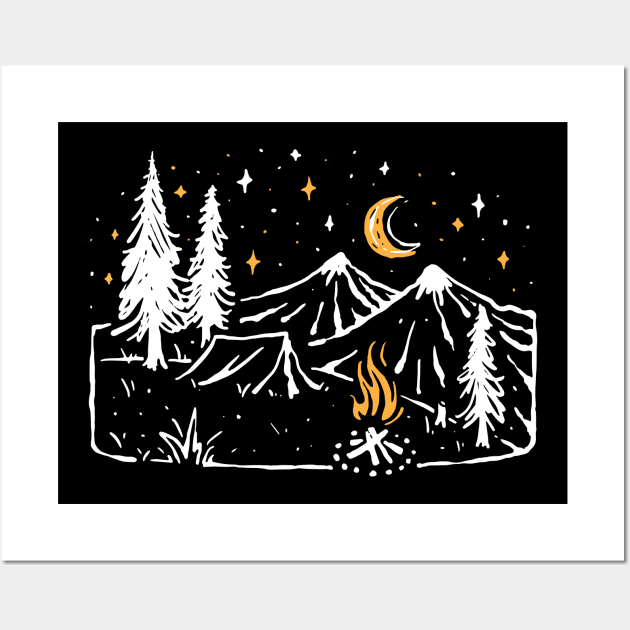 Camp Fire Wall Art by quilimo